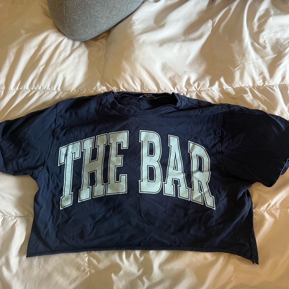 The Bar Cropped Varsity Blue Tee